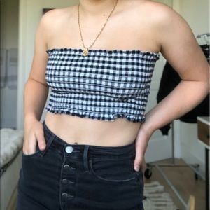 LF gingham bandeau top